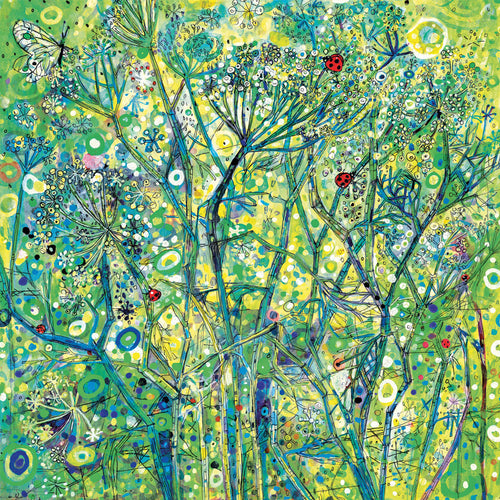 Eco Friendly Card Co Recycled Greetings Cards - 'Ladybirds on Fennel' Floral Art Sally Rich