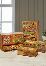 Load image into Gallery viewer, Hand Painted Decorative 6 Drawer Wooden Chest