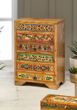 Load image into Gallery viewer, Hand Painted Decorative 6 Drawer Wooden Chest