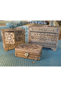 Hand Painted Intricate Pattern Wooden  Chest