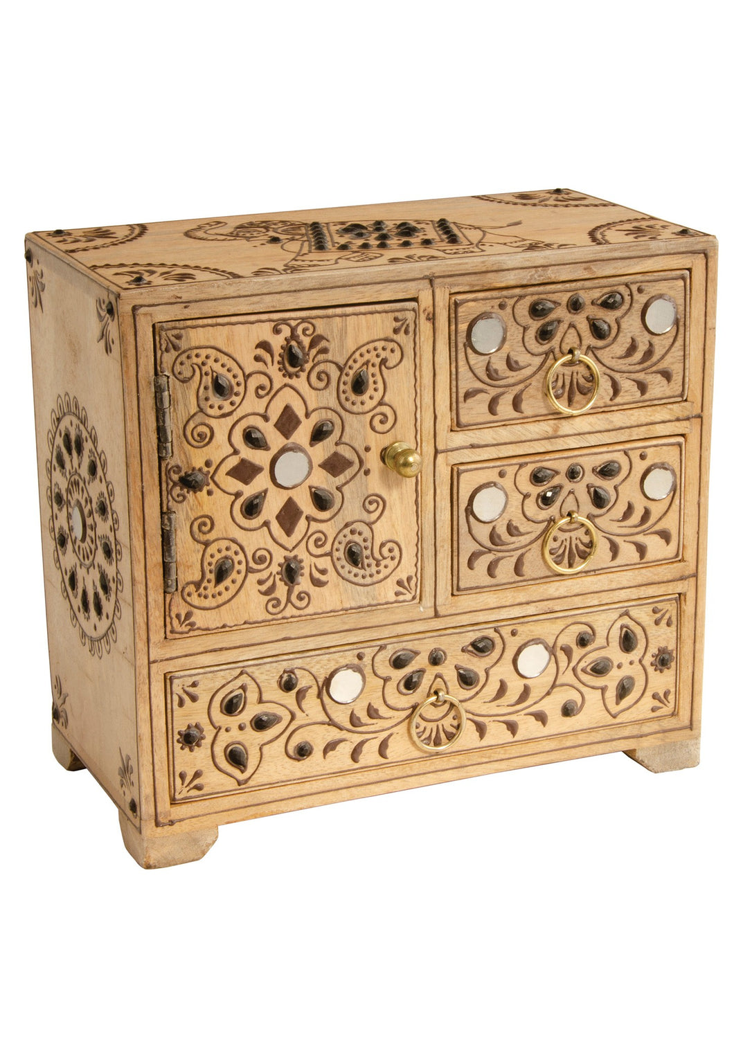 Hand Painted Intricate Pattern Wooden  Chest