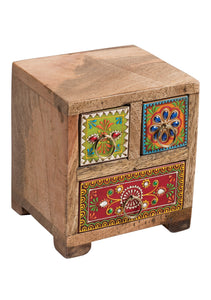 Sankalaka Hand Painted Indian 3 Drawer Chest