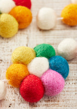 Load image into Gallery viewer, Handmade Felt Pom Pom Rainbow Flower Garland Eco Fairtrade