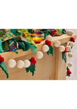 Load image into Gallery viewer, Fairtrade Eco Felt Christmas Garland Holly Pom Pom