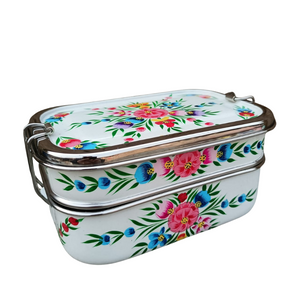 Dalit Goods Stainless Steel Hand Painted Tiffin Style Lunch Box