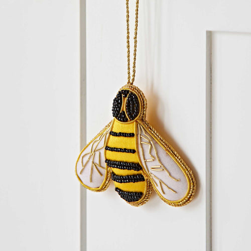 Handmade Hanging Beaded Bee Decoration Eco Fairtrade
