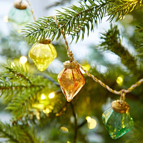 Fairtrade Eco Mirai Pendent Coloured Recycled Glass Bauble Garland