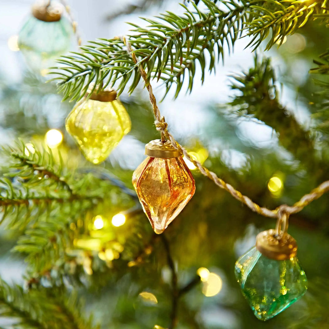 Fairtrade Eco Mirai Pendent Coloured Recycled Glass Bauble Garland
