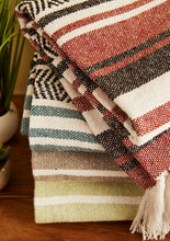 Load image into Gallery viewer, Janya Recycled Stripe Heavy Cotton Throw Fairtrade 125cm x 150cm