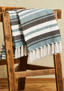 Janya Recycled Stripe Heavy Cotton Throw Fairtrade 125cm x 150cm