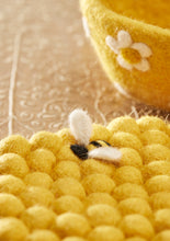 Load image into Gallery viewer, Handmade Felt Bee Trivet Eco Fairtrade