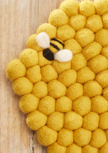 Load image into Gallery viewer, Handmade Felt Bee Trivet Eco Fairtrade