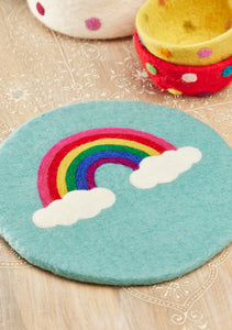 Handmade Felt Rainbow Eco Trivet Placemat