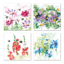 Load image into Gallery viewer, Eco Friendly Card Company 8 Pack Recycled Floral Wildflower Art Notecard Wallet Rachel Toll