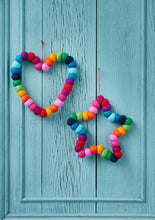 Load image into Gallery viewer, Chunky Rainbow Large Felt Pom Pom Star Hanging Decoration