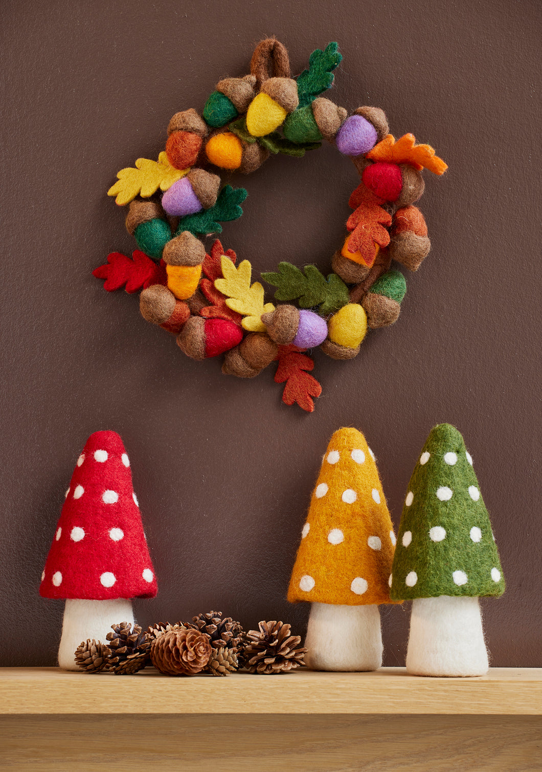Handmade Fairtrade Felt Autumn Wreath