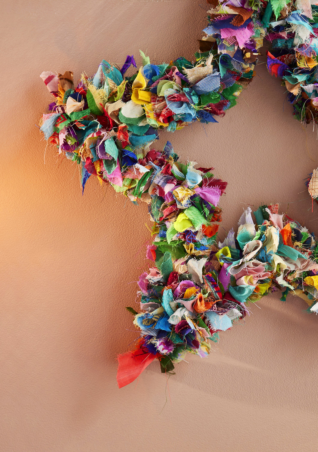 Recycled Sari Wreath Multi Coloured Star Decoration
