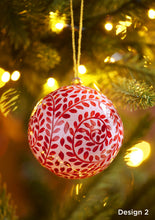 Load image into Gallery viewer, Set of Six Large Hand Painted Kashmiri Bauble Fairtrade Eco
