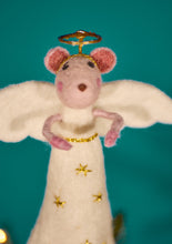 Load image into Gallery viewer, Wool Felt Angel Mouse Tree Topper