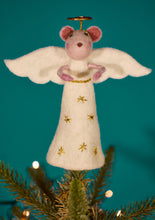 Load image into Gallery viewer, Wool Felt Angel Mouse Tree Topper