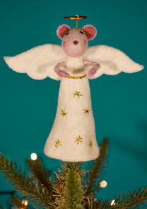 Wool Felt Angel Mouse Tree Topper