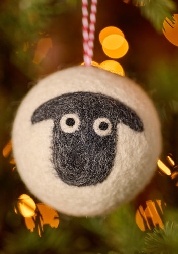 Fairtrade Eco Felt Hanging Sheep Bauble