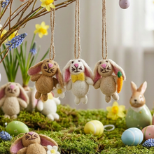 Load image into Gallery viewer, Handmade Felt Mini Easter Bunnies (Set of 3) Decorations