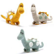 Load image into Gallery viewer, Small Grey Diplodocus Dinosaur Plush Toy in Organic Cotton