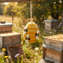 Load image into Gallery viewer, Handmade Hanging Busy Beehive Needle Felt Decoration Fairtrade Eco