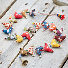Load image into Gallery viewer, Fairtrade Recycled Fabric Hanging Tota Birds with Bell