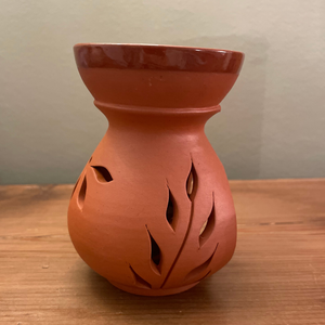 Terracotta Oil Burner with Rose Scented Oil & Dalit Candle