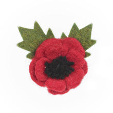 Load image into Gallery viewer, Handmade Felt Poppy Remembrance Brooch Fairtrade