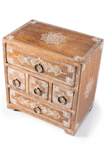 Large Fairtrade Hand painted Jewellery Box with Drawers