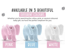 Load image into Gallery viewer, Knitted White Organic Cotton Elephant Baby Rattle