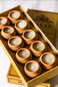 Box of 10 Terracotta Dalit Candles | Original Scent – Rahul