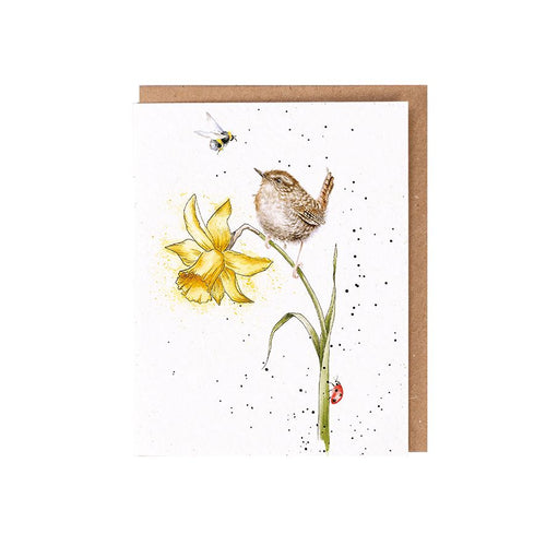 Wrendale Seed Card Hedgehog - 'The birds and the bees'