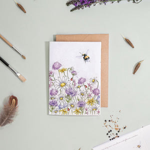 Wrendale seed Card Bumbe Bee - 'Just Bee cause'