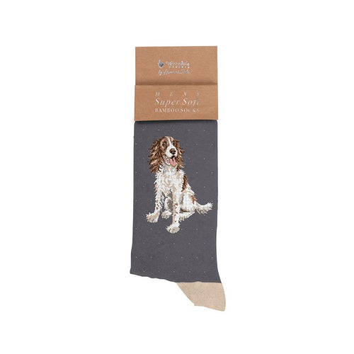 Spaniel Mens Socks Wrendale Design with Free Gift Bag