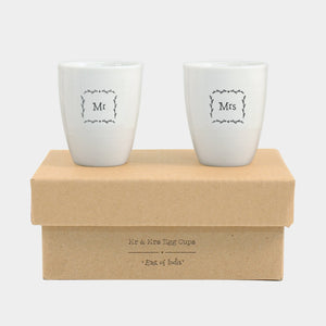 Copy of East of India Mr and Mrs Egg Cups Gift Boxed
