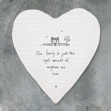 Load image into Gallery viewer, East of India Porcelain Coaster ‘Our family is just the right amount ....&#39;