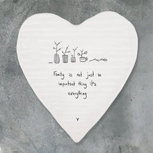 Load image into Gallery viewer, East of India Porcelain Coaster ‘Family is not just an important thing ...