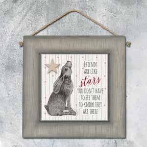 East of India Square Wooden Hanging Picture 'Friends are like stars ...