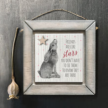 Load image into Gallery viewer, East of India Square Wooden Hanging Picture &#39;Friends are like stars ...