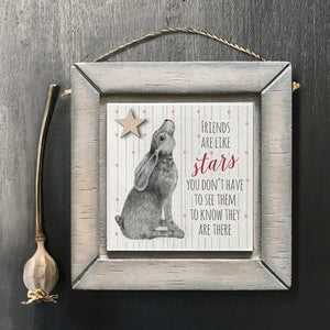 East of India Square Wooden Hanging Picture 'Friends are like stars ...