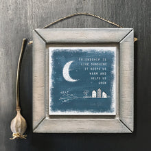 Load image into Gallery viewer, East of India Square Wooden Hanging Picture &#39;Friendship is like sunshine ...