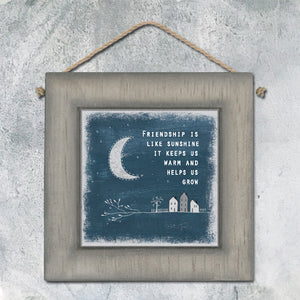 East of India Square Wooden Hanging Picture 'Friendship is like sunshine ...