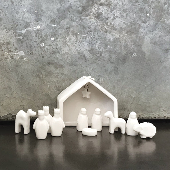 East Of India Porcelain Nativity Set