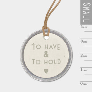 East of India Six Metal Wedding Tags - To Have and To Hold