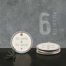 Load image into Gallery viewer, East of India Six Metal Wedding Tags - To Have and To Hold