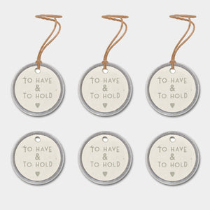 East of India Six Metal Wedding Tags - To Have and To Hold